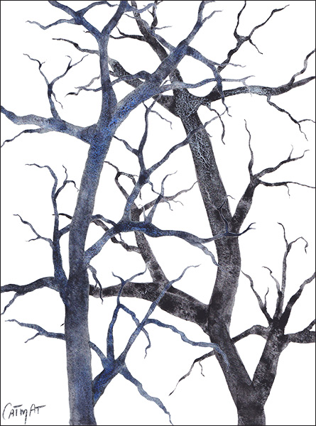 Arbres d-hiver Aquarelle CatMat 2024